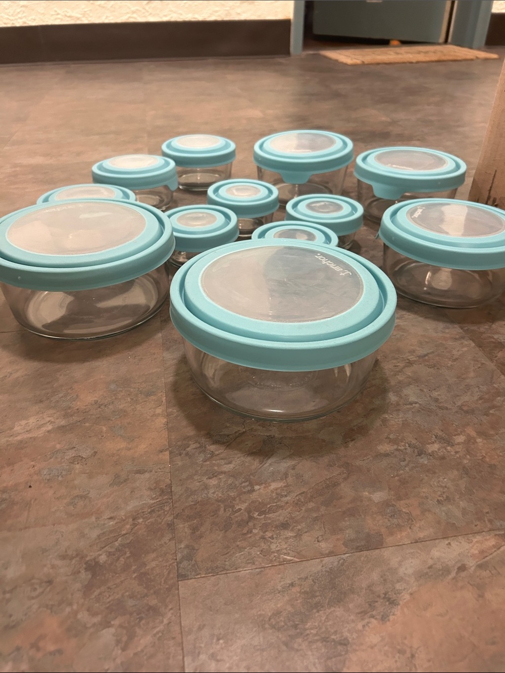 Anchor Hocking TEAL 12 Piece Glass Bowl Set w True Seal Lids BRAND NEW - Picture 3 of 16